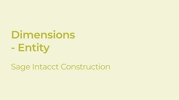 How to Set Up Business Transactional Entities in Sage Intacct Construction