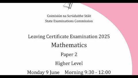 Leaving Cert Maths Paper 2 2025 Solutions in 1 hour