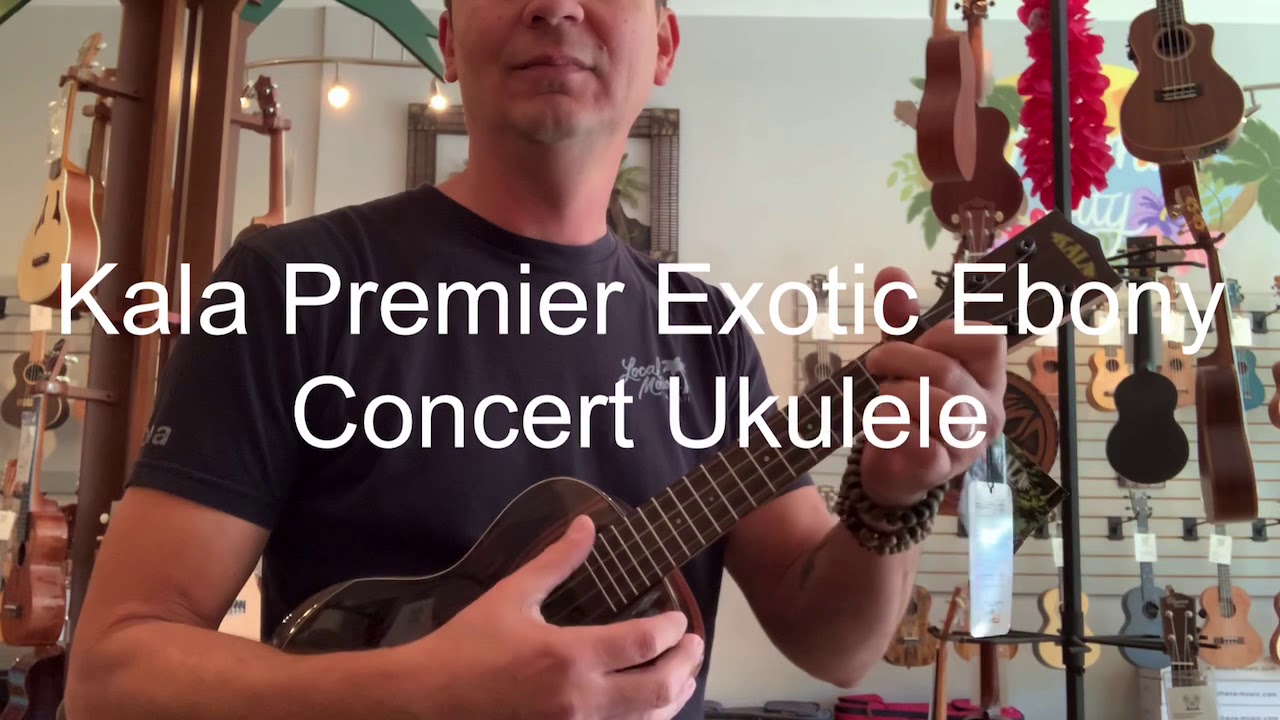 Kala Premier Exotic Ebony Concert Ukulele Demo/Review at Aloha City Ukes.  KA-PX-EBY-C