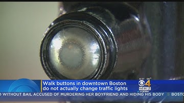 Many Walk Buttons In Downtown Boston Don