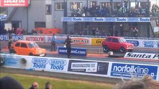 2x Fiat 126 Drag Race Santa Pod