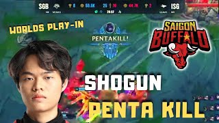 Shogun Penta Kill Aphelios on Worlds Play-In - SGB vs ISG