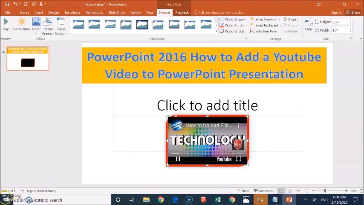 can powerpoint presentation be uploaded to youtube