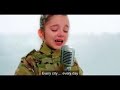 9 years old ukrianian girl sing to ask peaceful