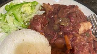 How to make Jamaican stew peas with pig’s tail and oxtail.