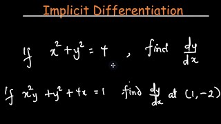 How to solve Implicit Differentiation problems