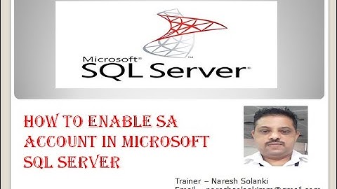 HOW TO ENABLE SA ACCOUNT IN MS SQL SERVER # IN HINDI