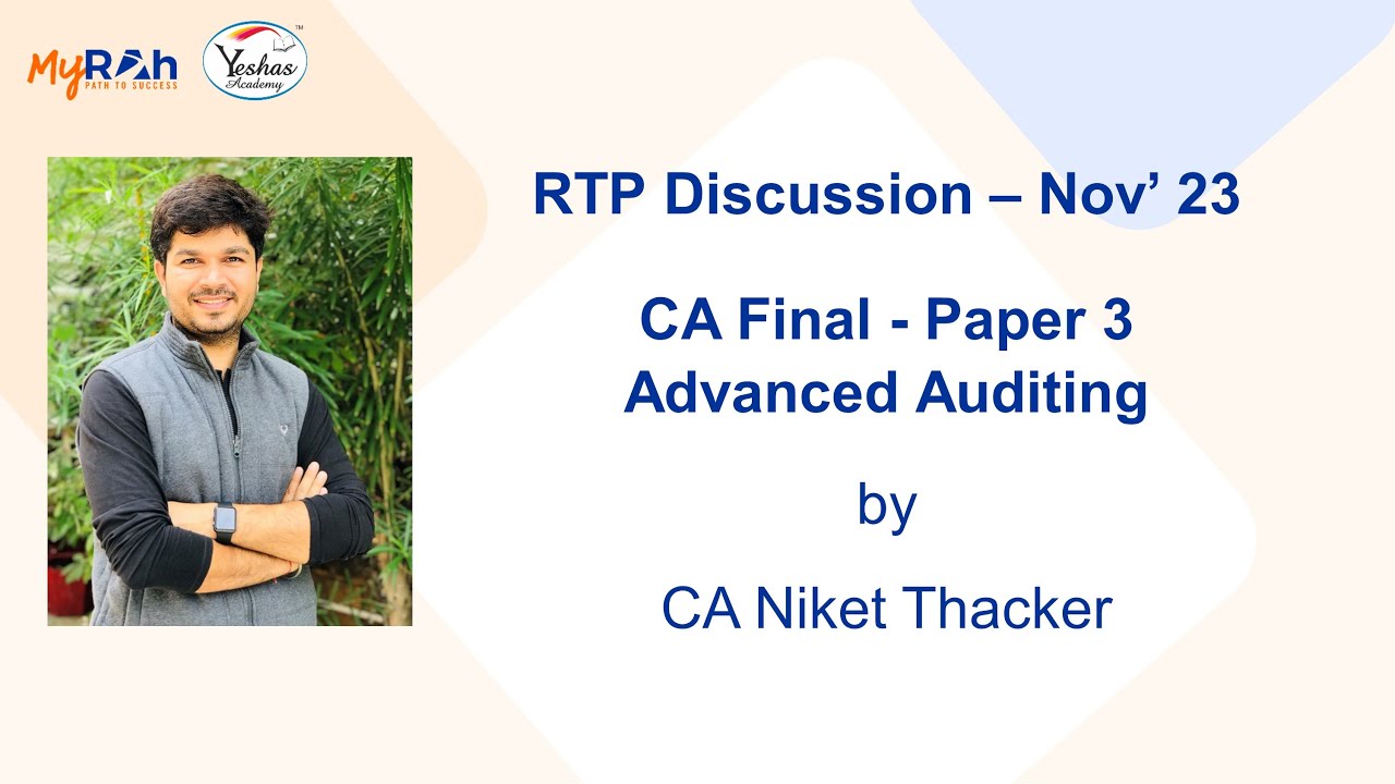 RTP Discussion - CA Final - Advanced Audit - Nov '23 - YouTube