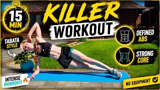🔥 STRONG CORE & DEFINED ABS in 15 MIN ⏱️ Tabata style 💥 No equipment needed