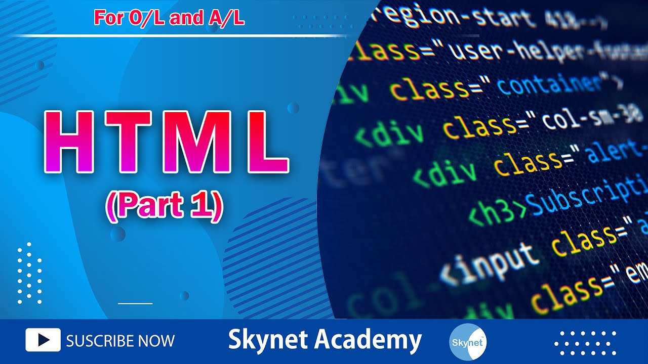 HTML O/L - A/L Part 1 - YouTube