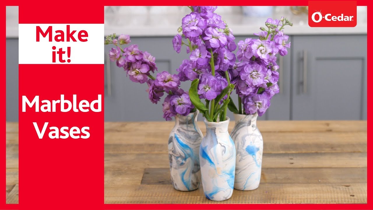 How to Make DIY Marbled Vases YouTube