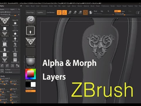 Zbrush강의 10 Alpha, Morph Target, Layers