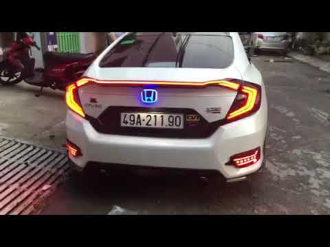 Honda civic độ cụm đèn full led cốp đen khói | oto Ken - YouTube