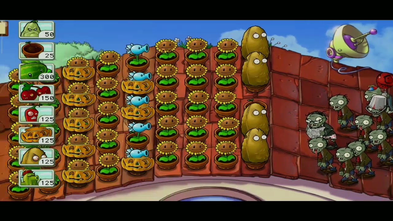 PLANTS VS ZOMBIES_005 Survival 05 Roof