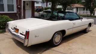 1975 Cadillac Eldorado Convertible For Sale~White~Low Miles~Runs & Drives Beautiful