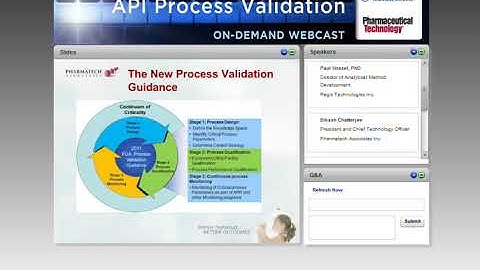 Lifecycle Approach to API Process Validation