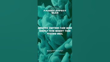😢❓ Vanishing Emotions: Navigating the Fading Affect Bias in Your Mind 🧠👋