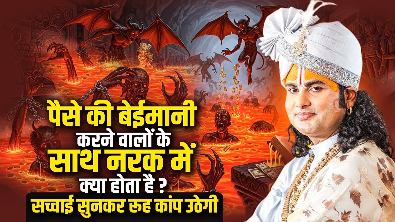पैसे की बेईमानी करने वालों के साथ नरक में क्या होता है ? सच्चाई सुनकर रूह कांप उठेगी। अनिरुद्धाचार्य