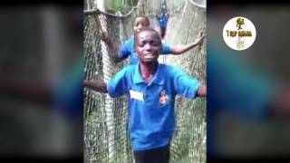 Ghana - Hilarious Acrophobic Reaction Of Kids On A Canopy Walk (At Kakum National Park)