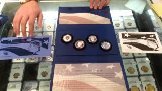 2014 Kennedy Silver 4 Coin Half Dollar Set. Proof & Uncirculated