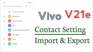 Vivo V21e Contact import And Export