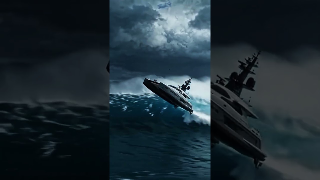 Surviving a Monster Wave in a Luxury Yacht! 😱