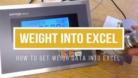 The easy way to get Weight Data into Excel