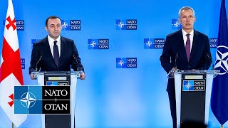 Nato Secretary General With The Prime Minister Of Georgia Irakli Garibashvili 25 Apr 2023