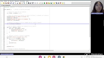 Matriz transpuesta en C