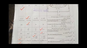10th Class Physics Objective Paper Answer Key Group 1 Faisalabad Board