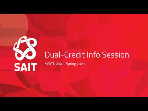 SAIT Dual-Credit - Management - Information Session - Spring 2021