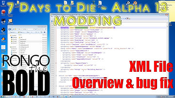 7 Days to Die Alpha 13 (A13) Modding XML file overview