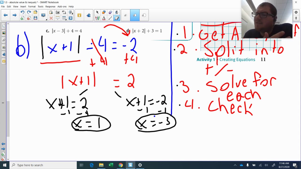 Lesson 1-3 Part 1: Solving Absolute Value Equations - YouTube
