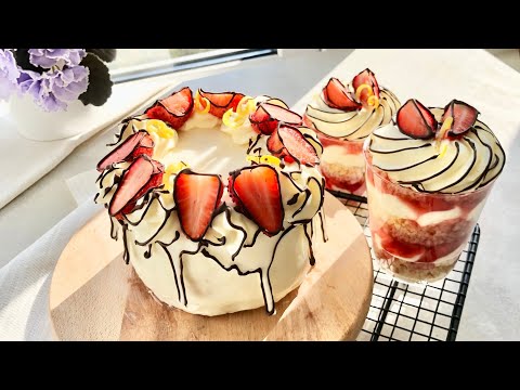 Бенто-торт в 2D СТИЛЕ  ТРАЙФЛЫ лимонный вкус с клубникой  Нас 5 000 !  Мильфей