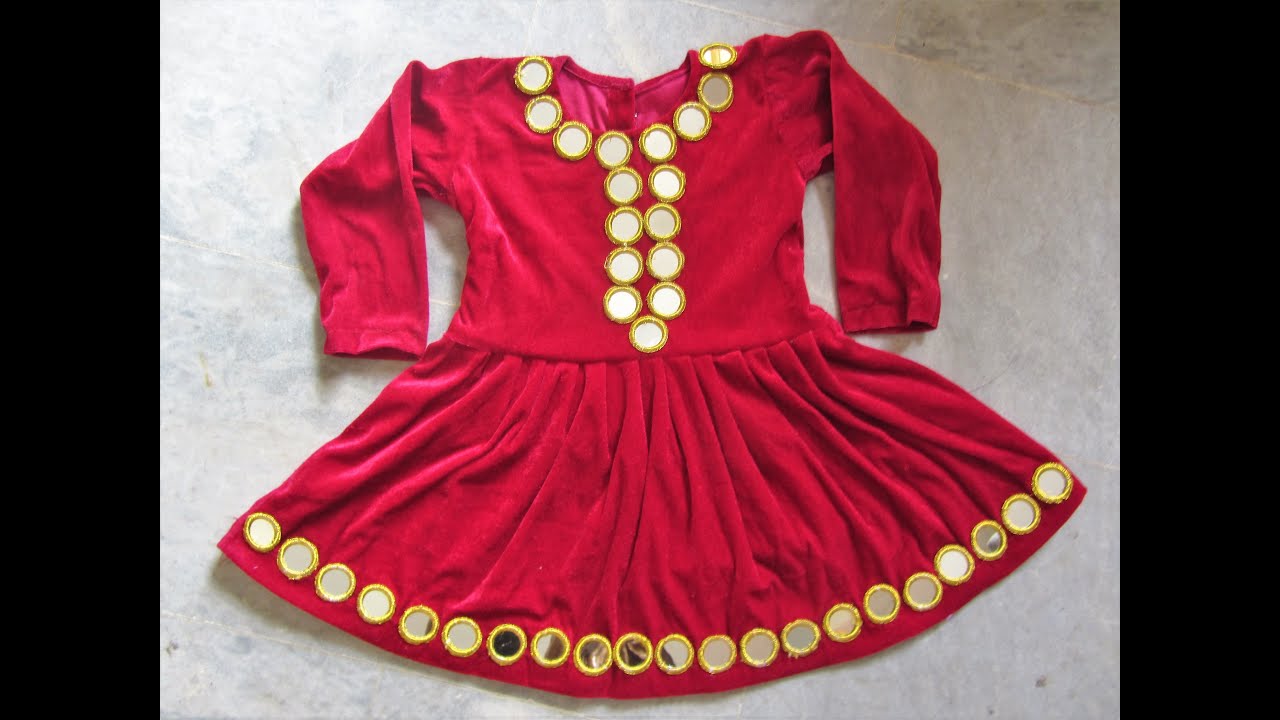 Easy mirror work design on dress/ mirror on dress YouTube