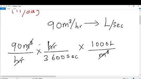 How to convert from cubic meters per hour and cubic meters per day to litres per seconds