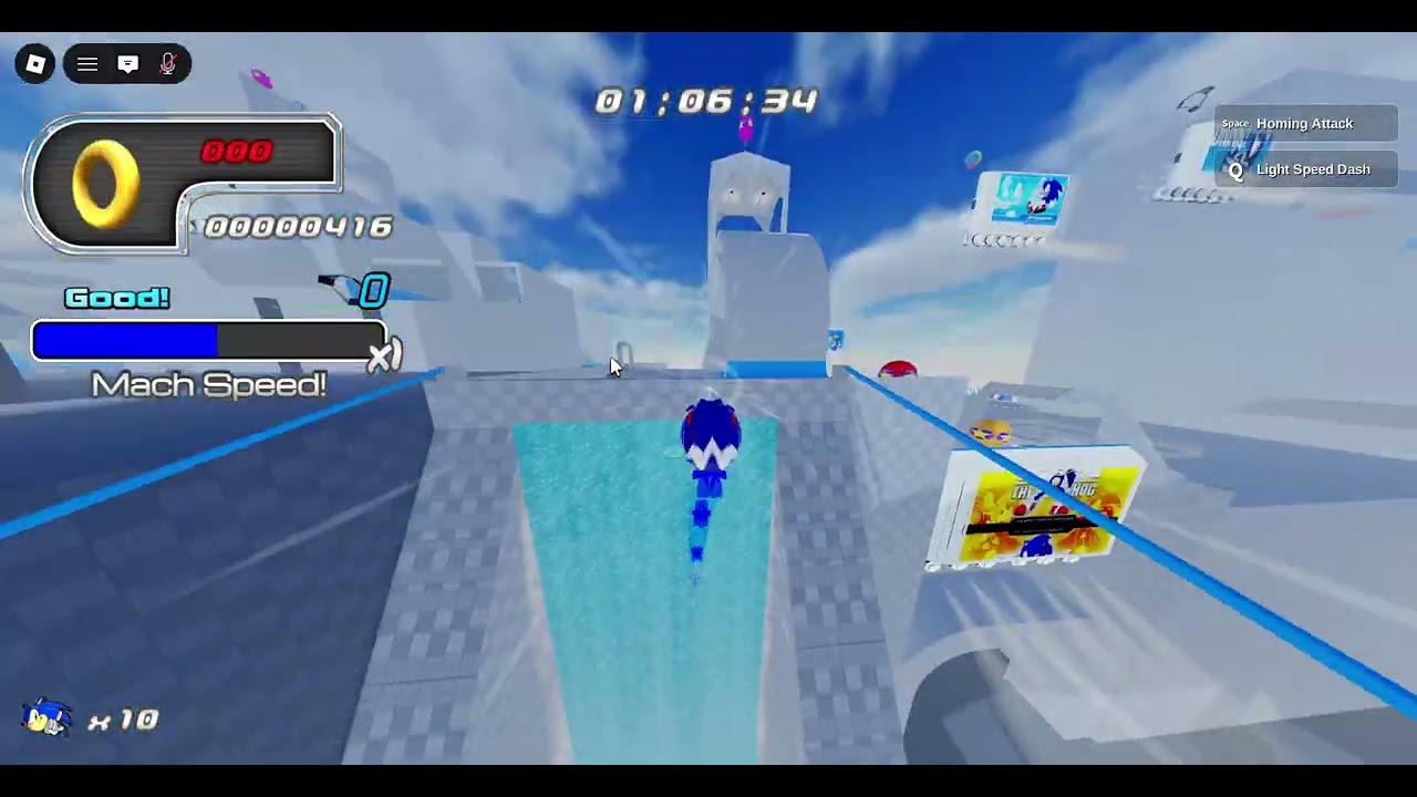 Rblx Sonic engine test zone speedrun