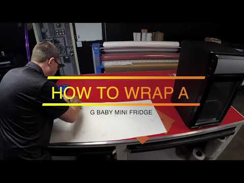 Installing a wrap on an IDW G-Baby Mini fridge