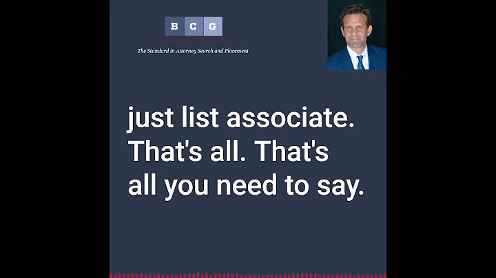 What should you list on your resume for a biglaw position?