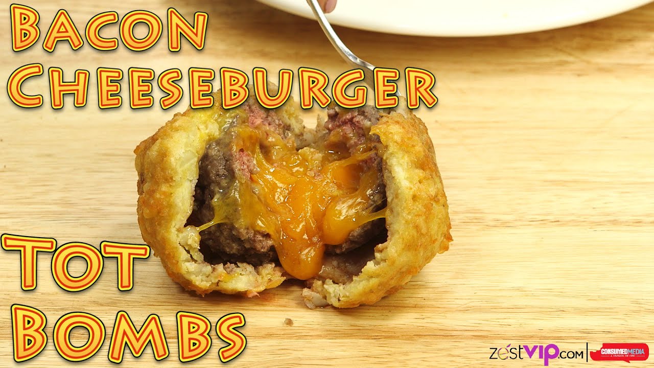 Deep Fried Fun Foods How To Make Bacon Wrapped Cheeseburger Tater Tot Bombs Food Porn Youtube