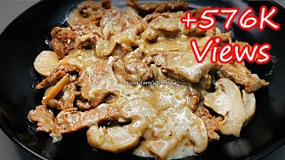 HOW TO MAKE SIMPLE CREAMY BEEF AND MUSHROOM!!!