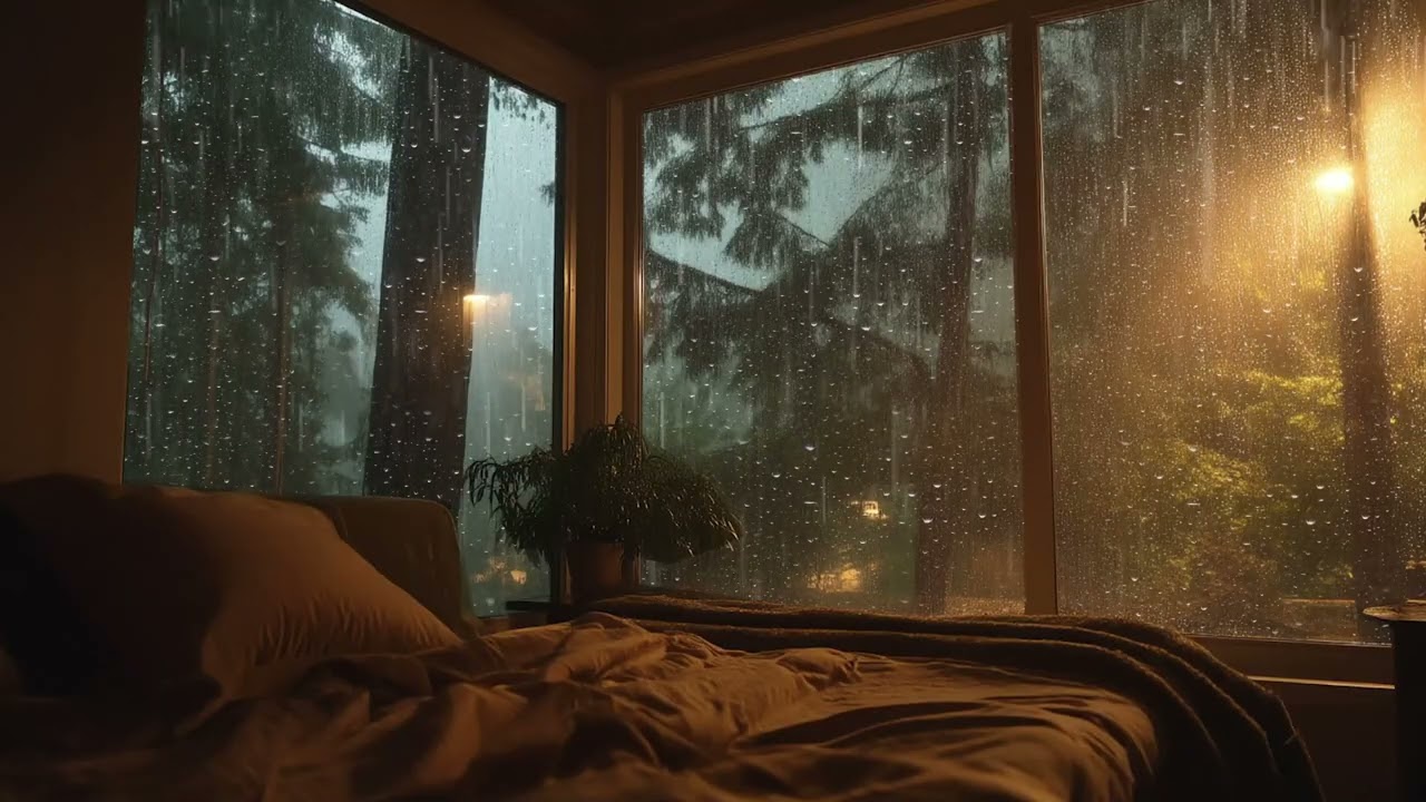 Thunderstorm in a Forest Glass House – Nature Rain Ambience