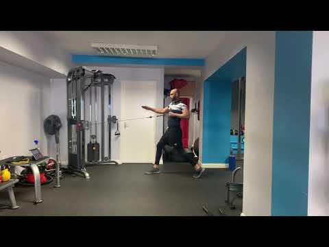 Split Stance Single Arm Cable Row w/Rotation