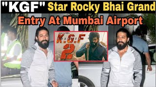 KGF STAR Rocky Bhai GRAND ENTRY At Mumbai Airport from Private Jet || KGF Chapter 2 Teaser Release