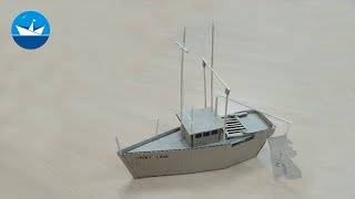 Рыболовное судно из картона/Fishing boat made of cardboard/DIY