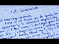 Self Introduction For Interview || How to introduce yourself during interview || Handwriting