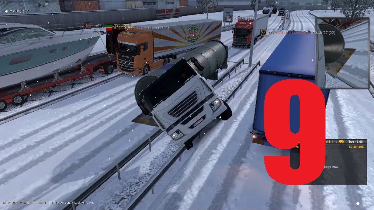 ETS2MP Crashes Compilation Snowy Special Part 9