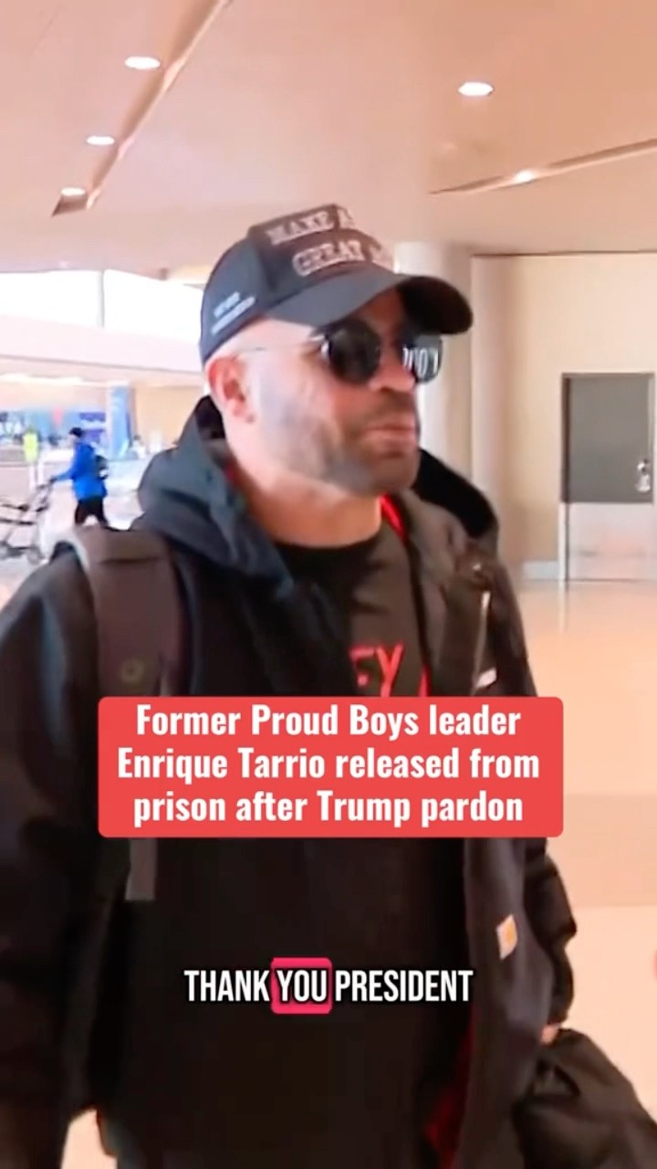 Former Proud Boys leader Enrique Tarrio released from prison after Trump pardon #shorts