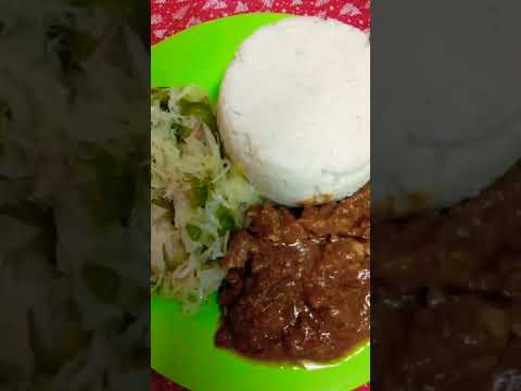 Wet fry and cabbage served with ugali.