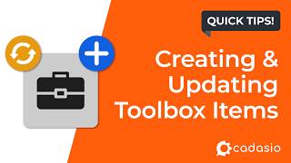 Creating & Updating Toolbox Items